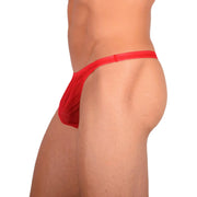 S SMU Sensual C - Thru Red Thong 33694 MX152