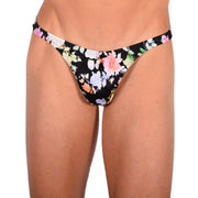 S SMU Sensual Floral Black Thong 33732 MX151