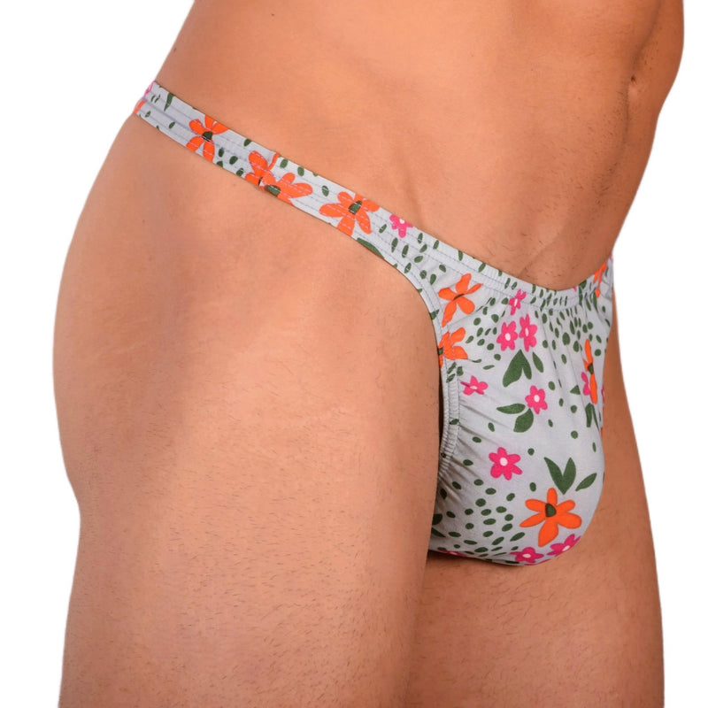 S SMU Sensual Floral Explosion Blue Thong 33686 MX151