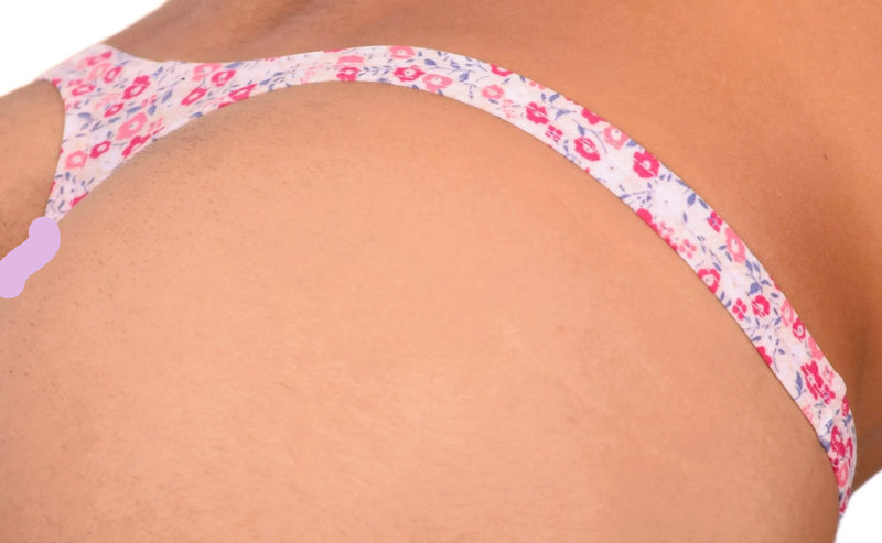 S SMU Sensual Floral Explosion Pink Thong 33640 MX146