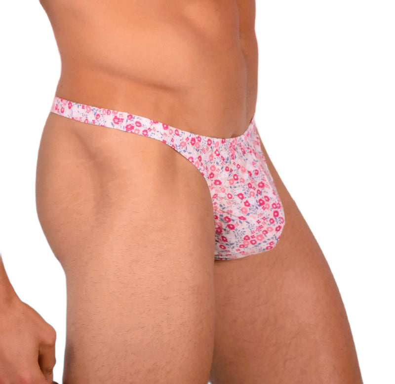 S SMU Sensual Floral Explosion Pink Thong 33640 MX143