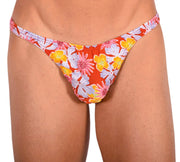 S SMU Sensual Floral Explosion Red Thong 33685 MX151