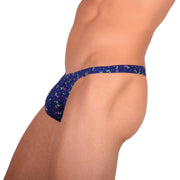 S SMU Sexy Blue Flowers Thong 33728 MX152