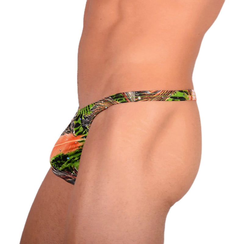 S SMU Sexy Wild Feathers Thong 33726 MX152
