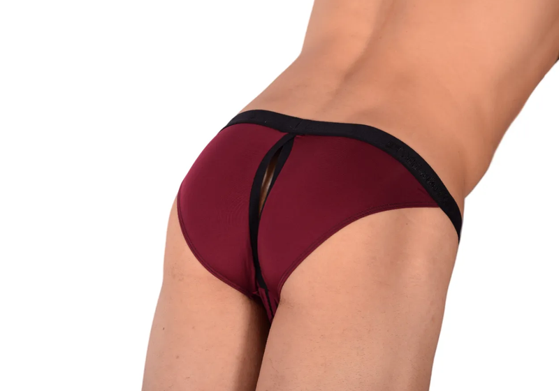 PIKANTE Culotte de bikini vierge sexy avec ouverture dans le dos Violet raisin 0840 1