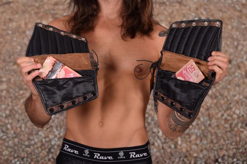 SMU Forearm Pairs Gauntlet Leather Handmade Aviator Laced Guard Wallet