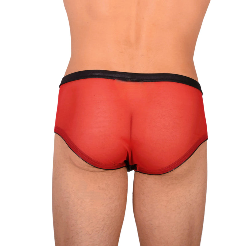 Medium Gregg Homme Red Sheer brief and Black front deco 3044 C22