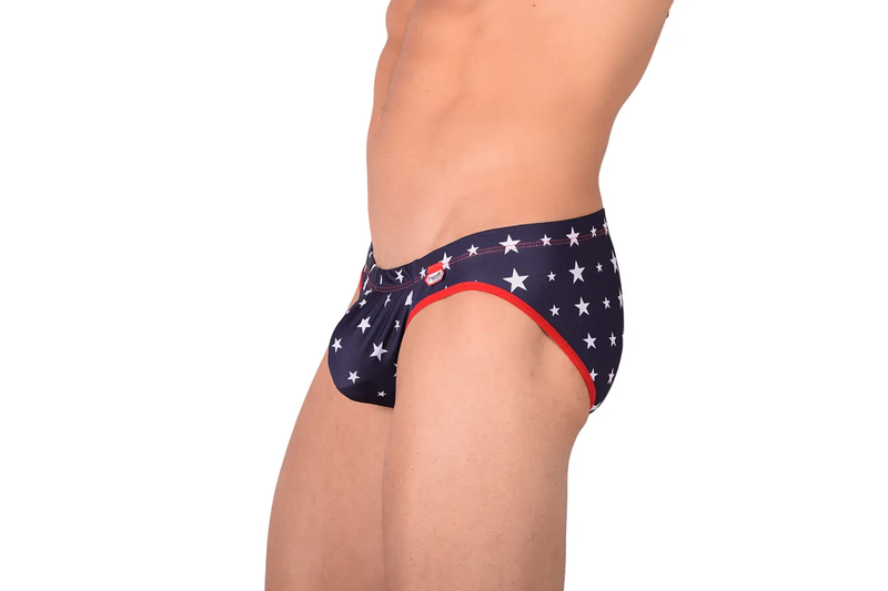 PIKANTE Star Briefs Taille Basse Coton Stretch Coupe Ergonomique Bleu Foncé 0826 1