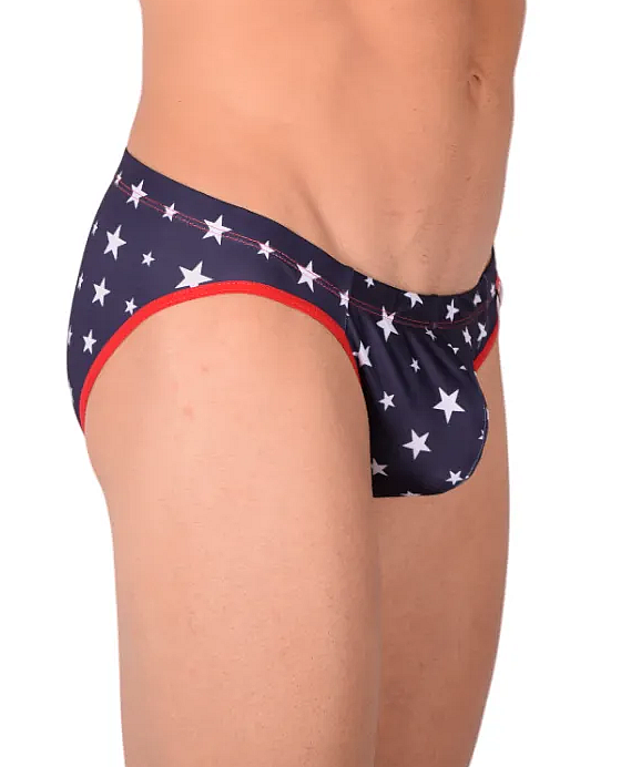 PIKANTE Star Briefs Taille Basse Coton Stretch Coupe Ergonomique Bleu Foncé 0826 1
