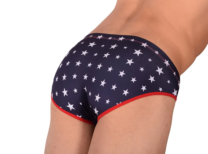 PIKANTE Star Briefs Taille Basse Coton Stretch Coupe Ergonomique Bleu Foncé 0826 1