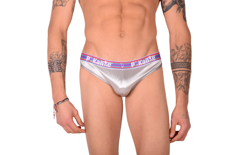 PIKANTE Jockstrap Secret pour homme en tissu soyeux Argent 9291 2