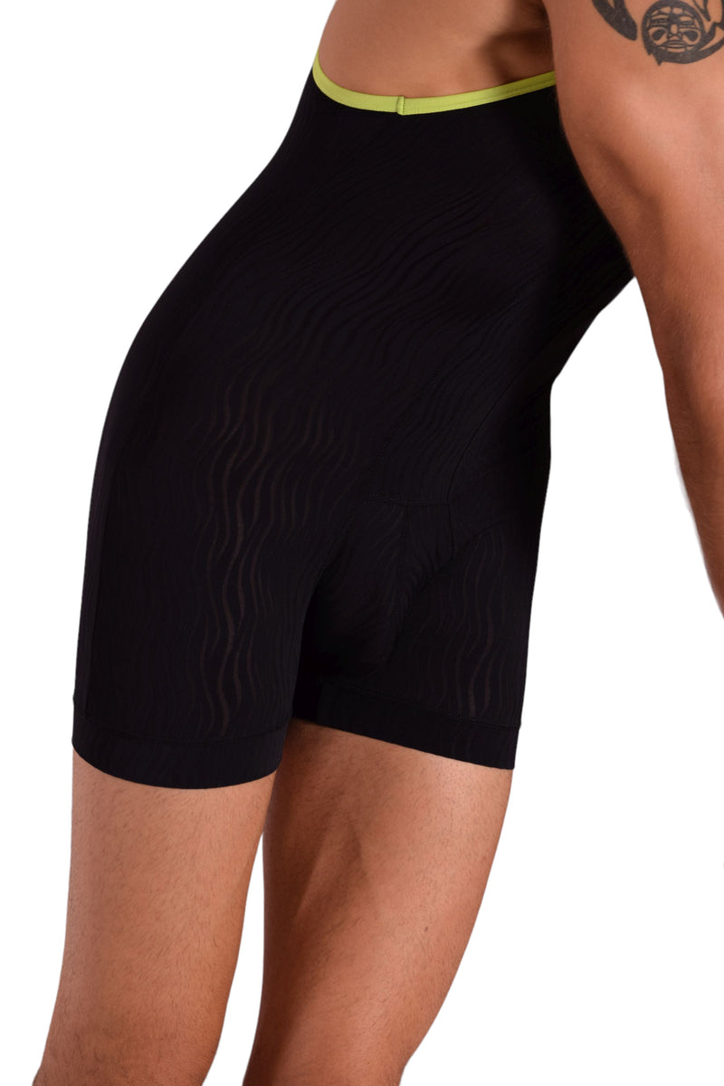 Sexy men fashion sheer Body suit sensual singlet Underwear BLACK  F2001 14B