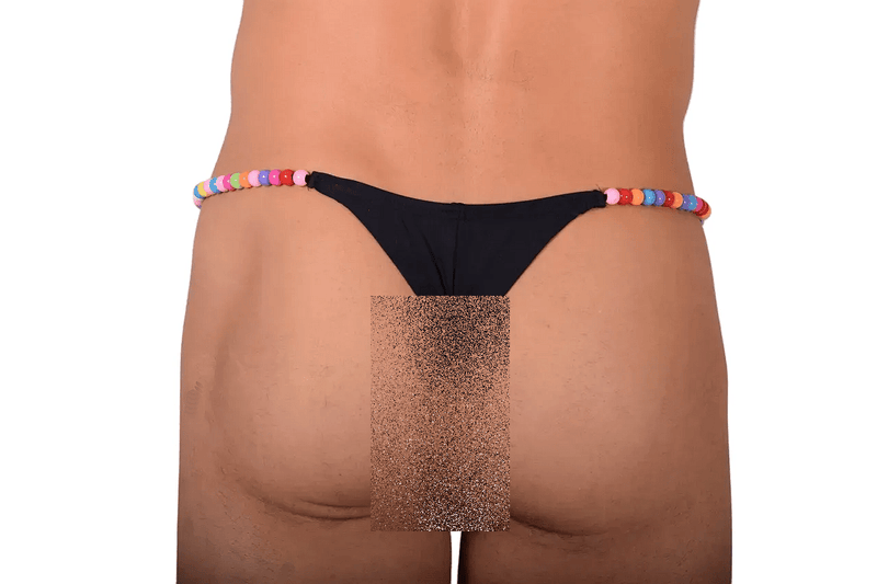 S/M SMU Black Thong colorful decoration 28''32'' Waist MX10 1005633