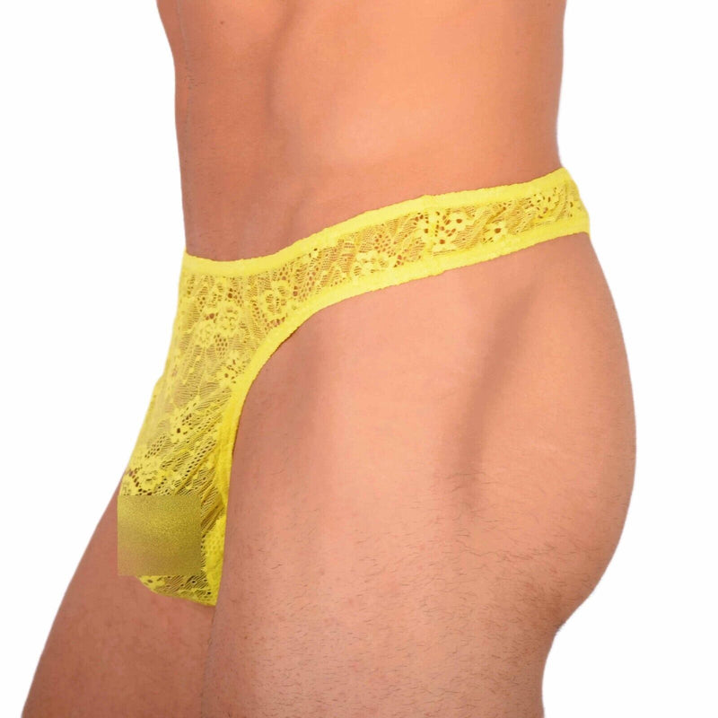 S/M SMU Sensual C - Thru Yellow Thong MX20 340852