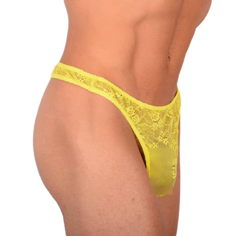 S/M SMU Sensual C - Thru Yellow Thong MX20 340853