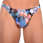 S/M SMU Sensual Thong Floral Black 33565 MX132