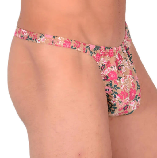 S/M SMU Sensual Thong Floral Explosion Brown 33576 MX132