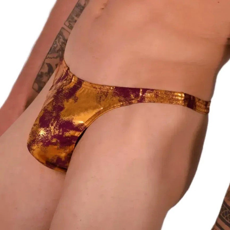 S/M SMU Sensual Thong Golden Wine 33499 MX131