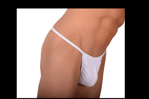 S/M SMU String Thong White Rhinestones Butterfly MX10 1005732