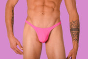 S/M SMU Super Soft Pink lined Thong 33392 MX111