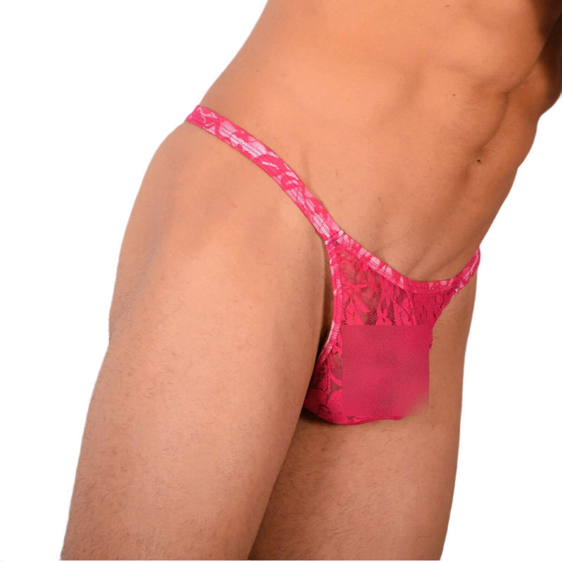 S/M SMU Tanning Walking around sheer C - Thru Pink Thong MX19 339905