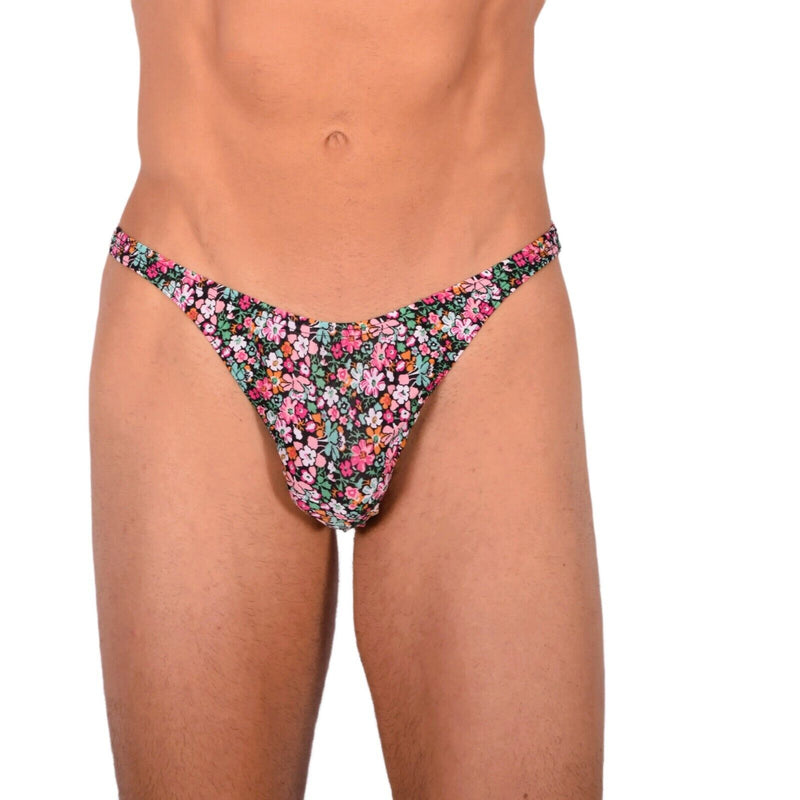 S/M SMU Tanning Walking around sheer Floral Thong MX19 339811