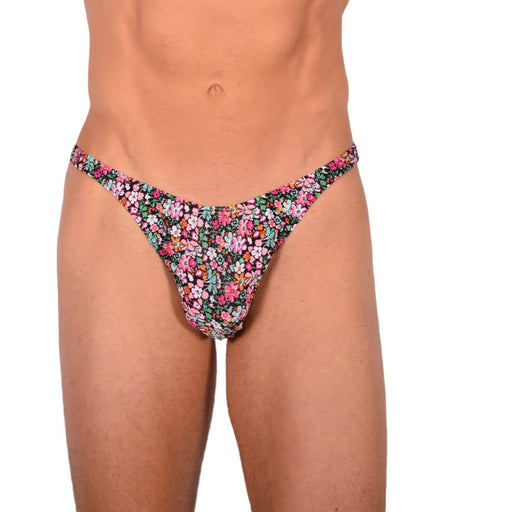 S/M SMU Tanning Walking around sheer Floral Thong MX19 339811