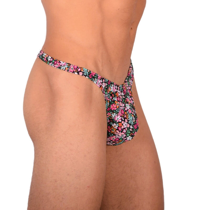 S/M SMU Tanning Walking around sheer Floral Thong MX19 339813