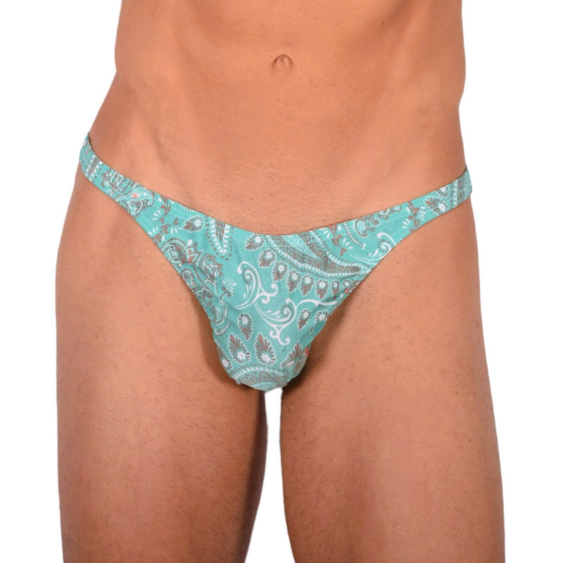 S/M SMU Tanning Walking around sheer Mint Thong MX19 340131