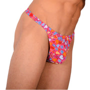 S/M SMU Tanning Walking around sheer Pink Hearts Thong MX19 339875