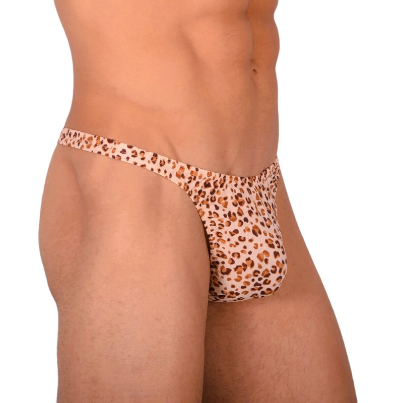 S/M SMU Tanning Walking around sheer Wildlife Brown Thong MX19 340093