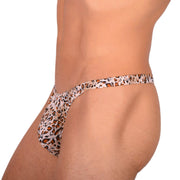 S/M SMU Tanning Walking around sheer Wildlife Brown Thong MX19 340162