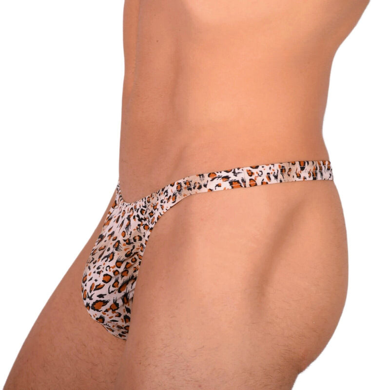 S/M SMU Tanning Walking around sheer Wildlife Brown Thong MX19 340162