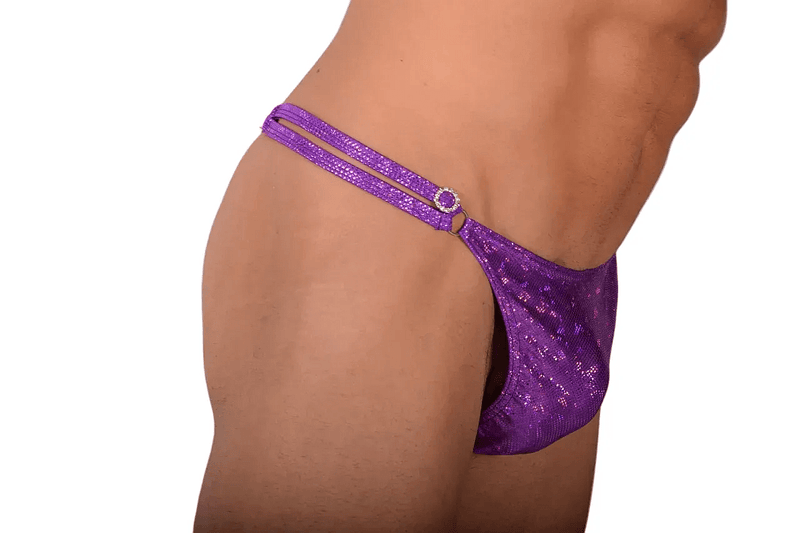 S/M SMU Thong Rhinestones Purple 30''32'' Waist MX10 1005965