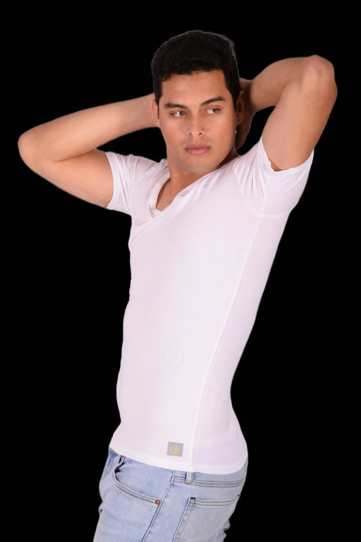 SMALL Calvin Klein Cotton Stretch V - Neck White T-Shirt MX162