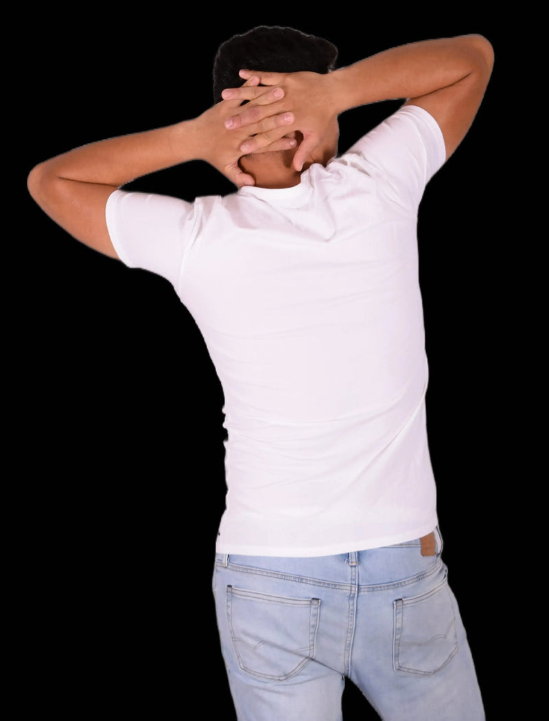 SMALL Calvin Klein Cotton Stretch V - Neck White T-Shirt MX165