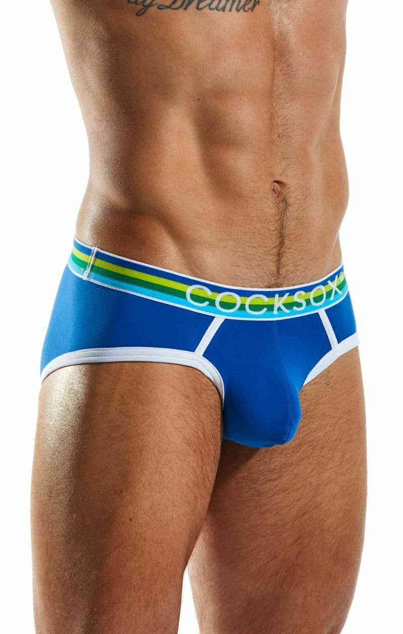 SMALL Cocksox Sports Brief Retro Style Performance Supplex Ace Blue CX76N 172