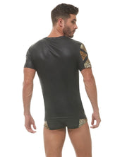 Small GREGG HOMME Captive t shirt Natural Faux Leather 162307 45