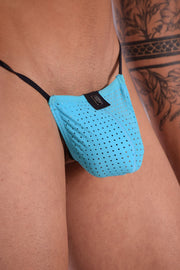 Small Gregg Homme G-String Drive Italian Mesh Aqua 142614 101