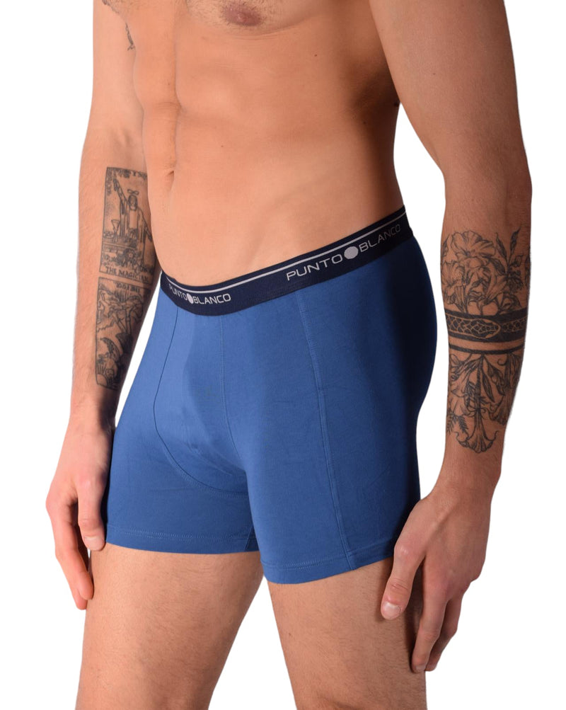 SMALL Mens Punto Blanco Basics Short Boxer Blue 53438 Pu17