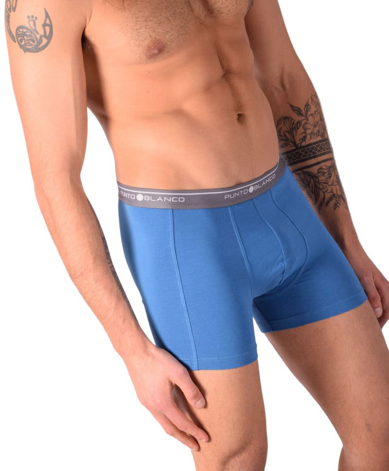 SMALL Mens Punto Blanco Basics Short Boxer Blue 53438 Pu35