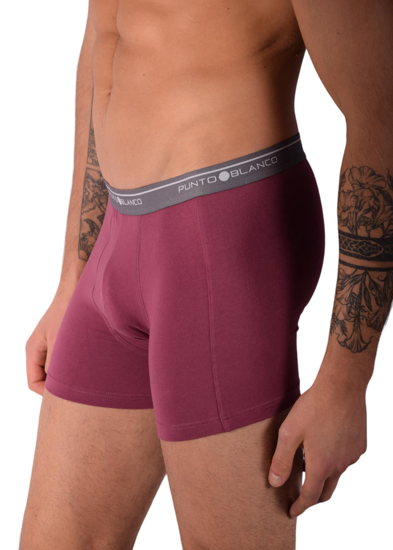 SMALL Mens Punto Blanco Basics Short Boxer Burgundy 53438 Pu19
