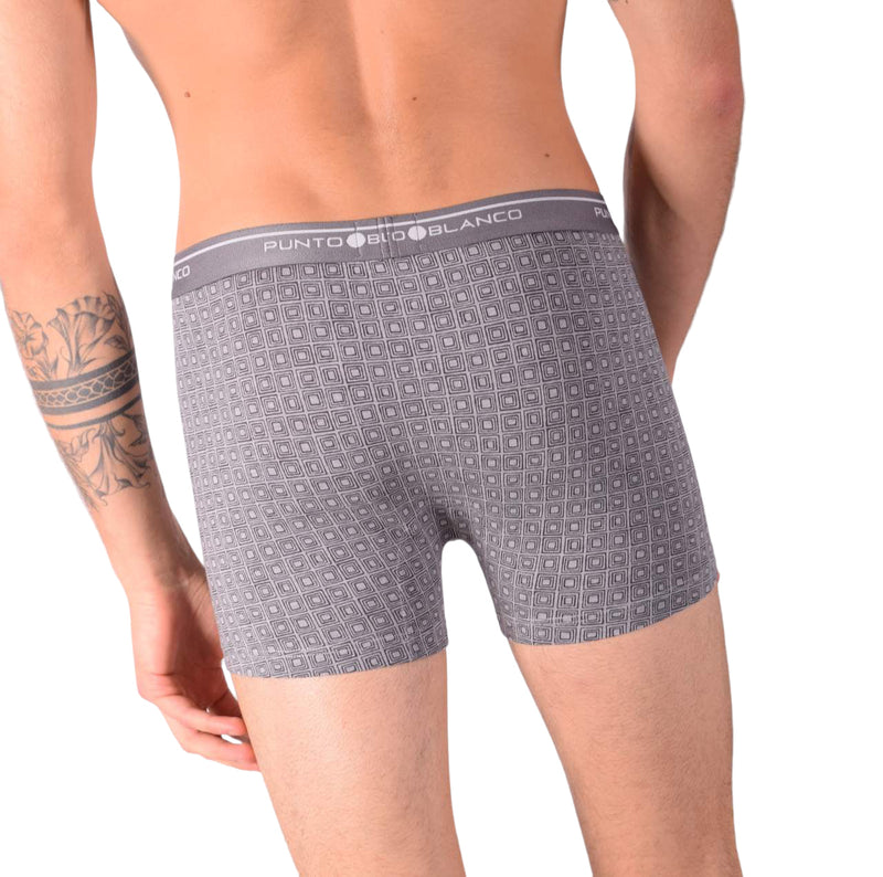 SMALL Mens Punto Blanco Basics Short Boxer Grey Print 53438 Pu33