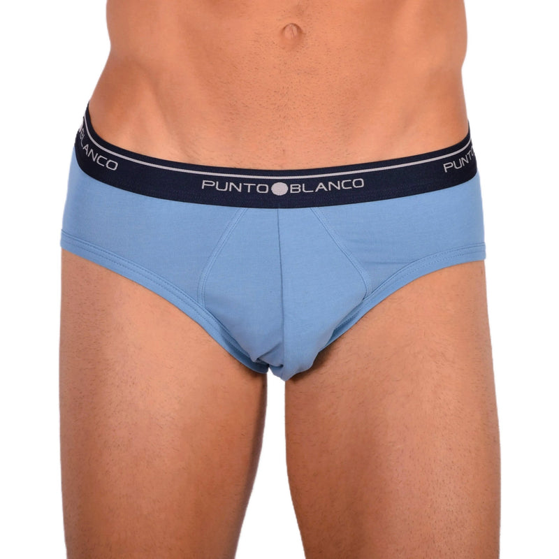 SMALL Punto Blanco Brief Sporty Slip Cotton Comfy Slip Light Blue 33663 MX152
