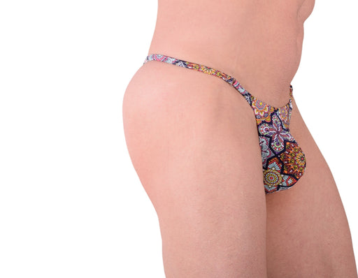 Small SMU Abstract Swim and Tanning O - Ring Thong 100645 MX91