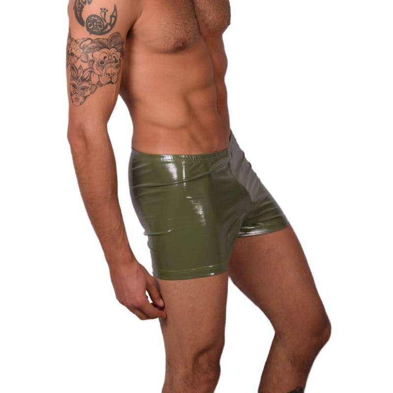 Small SMU Boxer Short Walk Around Vinyl Khaki Shorts 33491 MX136