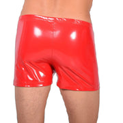 Small SMU Boxer Short Walk Around Vinyl Shorts Red 33492 MX132