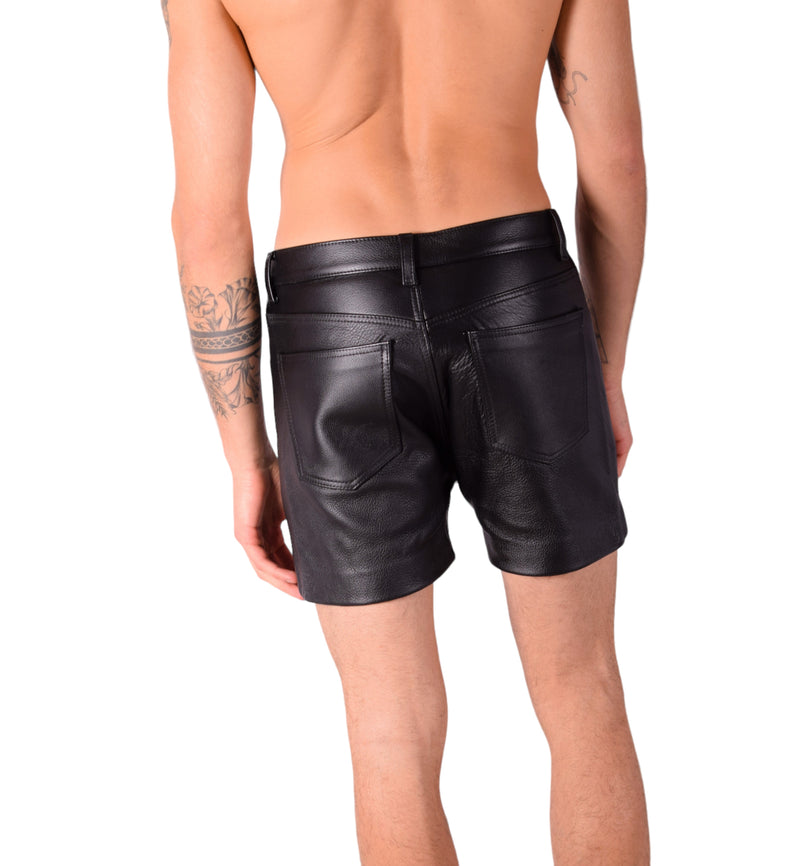 Small Smu pure Leather Black Shorts 31/32 inch 22059 11