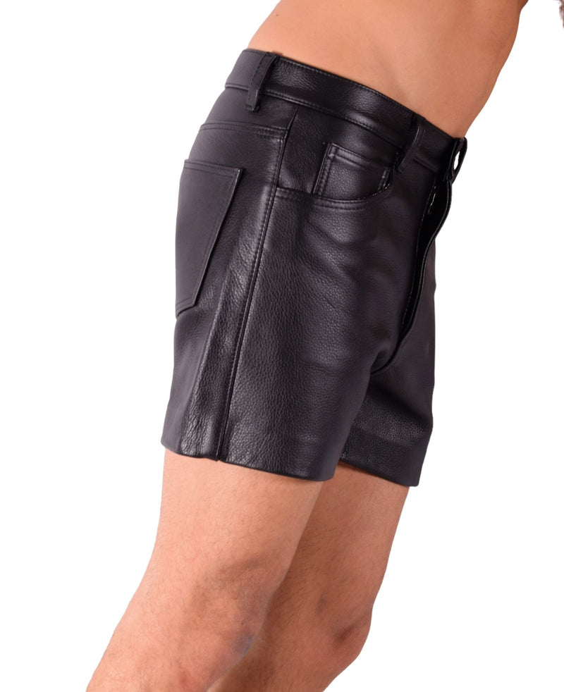 Small SMU Pure Leather Shorts Black 31 - 32in 22059 113