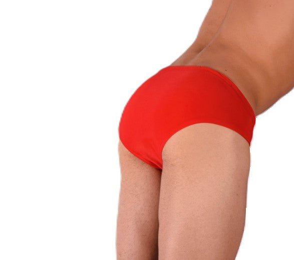 SMALL SMU Rave Peekaboo Removable Leather Pouch Brief Red H62